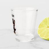 ドッグおもしろいブルドッグのフランスの髪 ショットグラス (右)