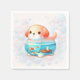 ドッグお洒落アドベンチャー誕生日 スタンダードカクテルナプキン