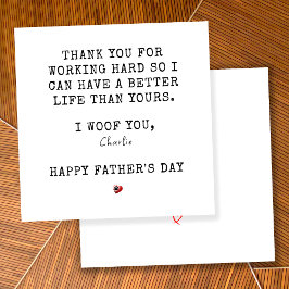 ドッグからお父さんへ Funny Father's Day カード