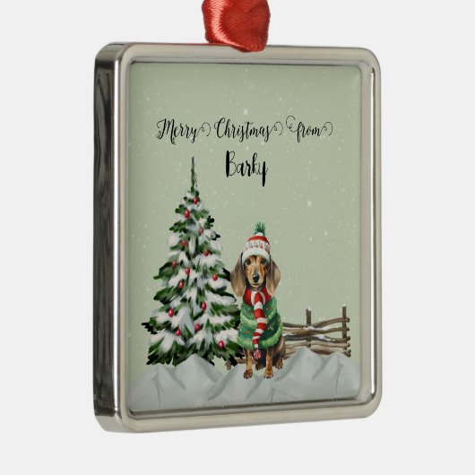 ドッグの名からメリークリスマス メタルオーナメント (右)