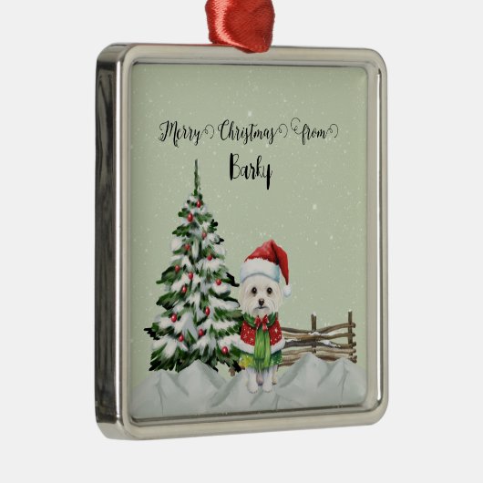 ドッグの名からメリークリスマス メタルオーナメント (右)