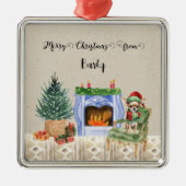 ドッグの名からメリークリスマス メタルオーナメント (正面)