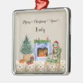 ドッグの名からメリークリスマス メタルオーナメント (左)