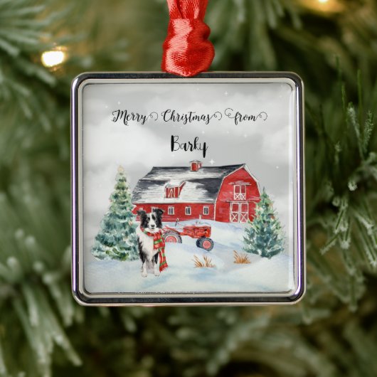 ドッグの名からメリークリスマス メタルオーナメント (ツリー)