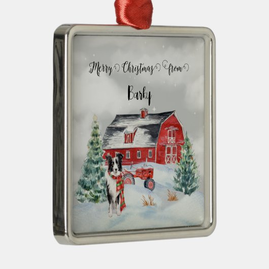 ドッグの名からメリークリスマス メタルオーナメント (右)