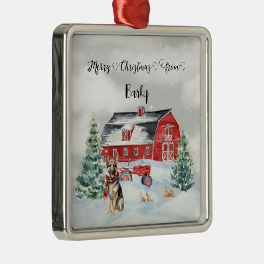 ドッグの名からメリークリスマス メタルオーナメント (右)