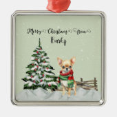 ドッグの名からメリークリスマス メタルオーナメント (正面)