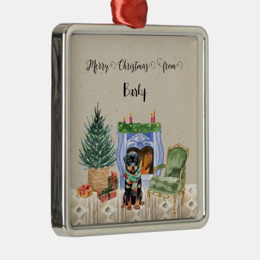 ドッグの名からメリークリスマス メタルオーナメント (右)