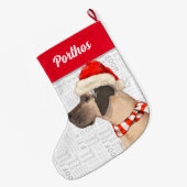 ドッグの名のクリスマス・グレート・ダン ラージクリスマスストッキング (裏面 (吊り時))