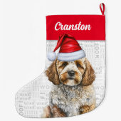 ドッグの名を冠したクリスマスコックポウサンタ ラージクリスマスストッキング (裏面)