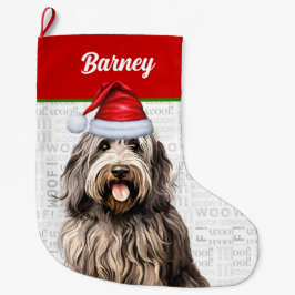 ドッグの名前とクリスマスベルガマスコ ラージクリスマスストッキング