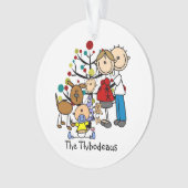 ドッグアクリルオーナメント付きスティックフィギュア オーナメント (正面)