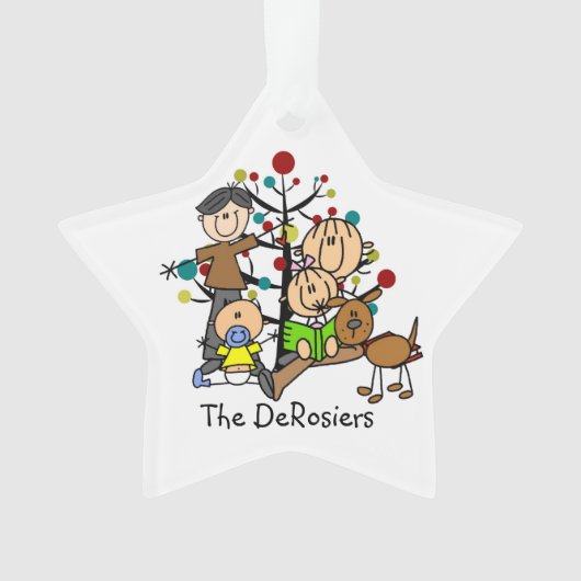 ドッグアクリルオーナメント付きスティックフィギュア オーナメント (正面)