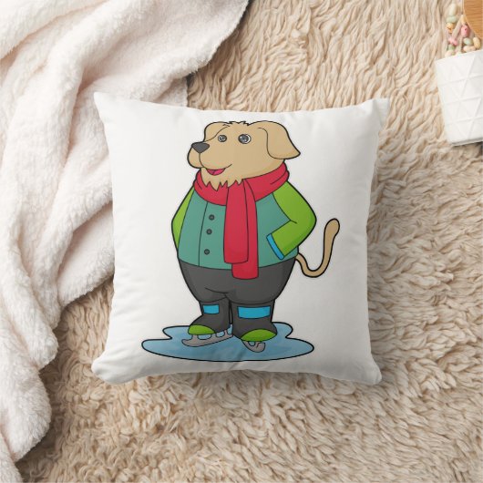 ドッグアットアイススケートで滑るとアイススケート クッション (ブランケット)