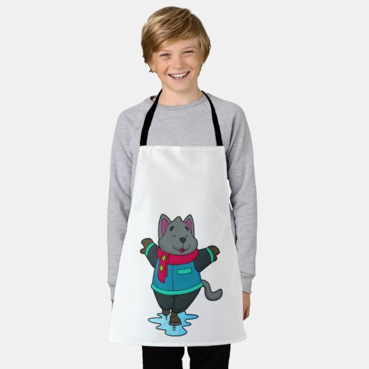 ドッグアットアイススケートで滑るとアイススケート&スカーフ エプロン (着用した状態)