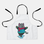 ドッグアットアイススケートで滑るとアイススケート&スカーフ エプロン (正面)