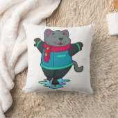 ドッグアットアイススケートで滑るとアイススケート&スカーフ クッション (ブランケット)