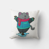 ドッグアットアイススケートで滑るとアイススケート&スカーフ クッション (正面)