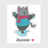 ドッグアットアイススケートで滑るとアイススケート&スカーフ シール (シート)