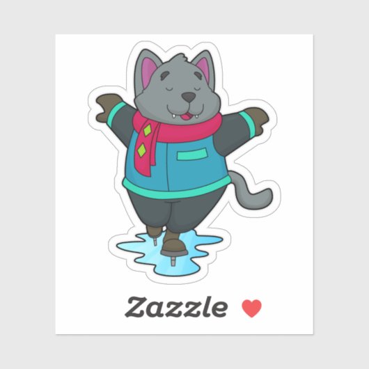 ドッグアットアイススケートで滑るとアイススケート&スカーフ シール (シート)