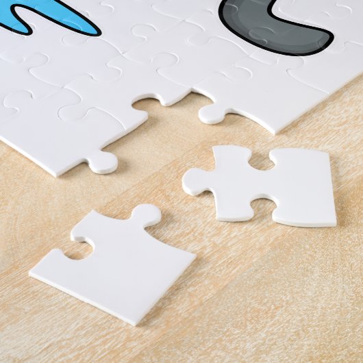 ドッグアットアイススケートで滑るとアイススケート&スカーフ ジグソーパズル (側面)