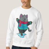 ドッグアットアイススケートで滑るとアイススケート&スカーフ スウェットシャツ (正面)