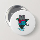 ドッグアットアイススケートで滑るとアイススケート&スカーフ 缶バッジ (正面&裏面)