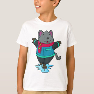 ドッグアットアイススケートで滑るとアイススケート&スカーフ Tシャツ