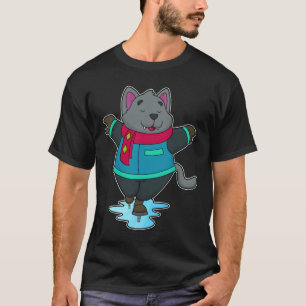 ドッグアットアイススケートで滑るとアイススケート&スカーフ Tシャツ