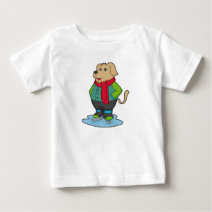 ドッグアットアイススケートで滑るとアイススケート ベビーTシャツ