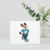 ドッグアットアイススケートで滑るとアイススケート ポストカード (スタンド正面)