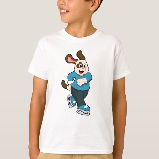 ドッグアットアイススケートで滑るとアイススケート Tシャツ (正面)