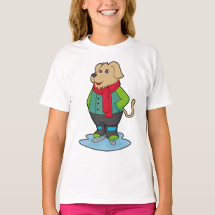 ドッグアットアイススケートで滑るとアイススケート Tシャツ