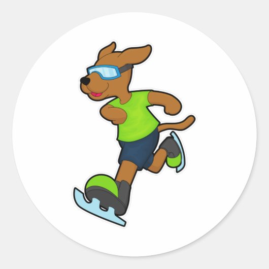 ドッグアットアイススケートで滑るとゴーグル ラウンドシール (正面)