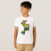 ドッグアットアイススケートで滑るとゴーグル Tシャツ (正面フル)