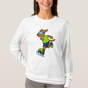 ドッグアットアイススケートで滑るとゴーグル Tシャツ