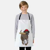 ドッグアットクリケットウィズクリケットこうもり エプロン (着用した状態)