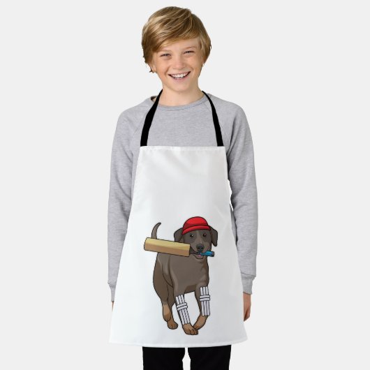 ドッグアットクリケットウィズクリケットこうもり エプロン (着用した状態)