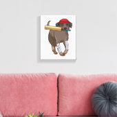 ドッグアットクリケットウィズクリケットこうもり キャンバスプリント (インサイチュ (リビング))