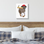 ドッグアットクリケットウィズクリケットこうもり キャンバスプリント (インサイチュ (寝室))