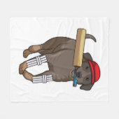 ドッグアットクリケットウィズクリケットこうもり フリースブランケット (正面(横))