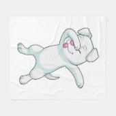 ドッグアットヒップホップダンスダブ フリースブランケット (正面(横))