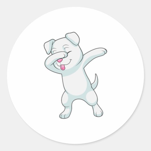 ドッグアットヒップホップダンスダブ ラウンドシール (正面)