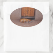 ドッグアットレストオーバルステッカー 楕円形シール (バッグ)