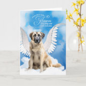 ドッグアナトリアンシェパードペット悔やみや弔慰の損失 カード (黄色い花)