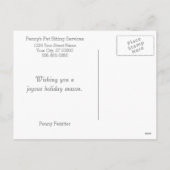 ドッグアンドキャットアイススケートで滑るハッピーホリデーズ シーズンポストカード (裏面)