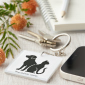 ドッグアンドキャットボホデザイン キーホルダー (正面右)