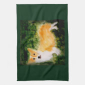 ドッグアートかわいいコーギ キッチンタオル (縦)