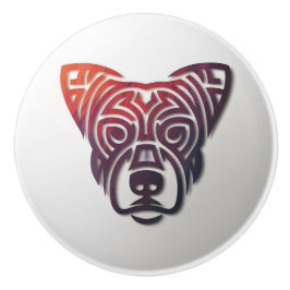 ドッグアートデザインハンドルプルセラミックノブ セラミックノブ