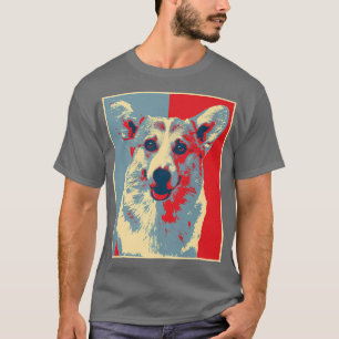 ドッグアートワークヴィンテージシルエットコーギ Tシャツ